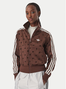 adidas adidas Суитшърт Satin Polka Dots Tt Track Top LI2855 Кафяв Regular Fit