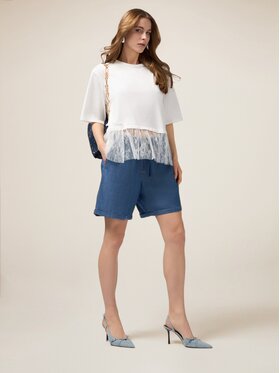 Oltre Oltre Szorty P463J002303N024 Niebieski Baggy Fit