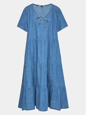 Tommy Jeans Curve Tommy Jeans Curve Дънкова рокля Chambray DW0DW15765 Син Regular Fit