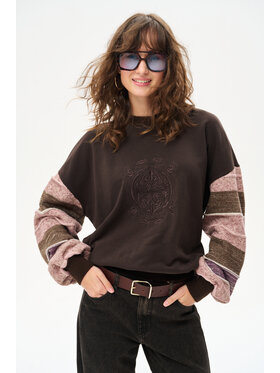 blue shadow blue shadow Sweter Aliza Brązowy Regular Fit
