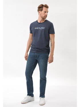 Volcano Volcano T-Shirt T-ENDE Granatowy Regular Fit