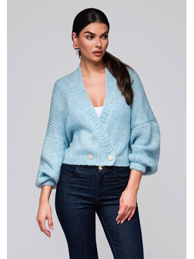 Ombre Ombre Kardigan LW-SWCD-0105 Niebieski Regular Fit