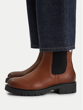 Tommy Jeans Tommy Jeans Štibletai Tjw Cleated Chelsea Boots EN0EN03105 Ruda