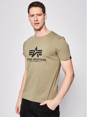Alpha Industries Alpha Industries T-Shirt Basic 100501 Zielony Regular Fit