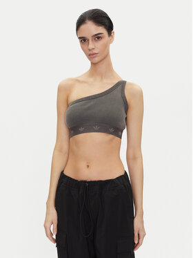 adidas adidas Felső Ribbed JC7558 Szürke Slim Fit