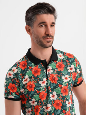 Ombre Ombre Polo OM-POSS-0149 Czarny Regular Fit