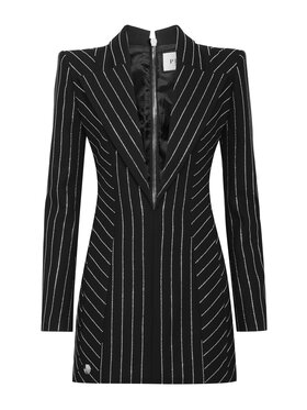 PHILIPP PLEIN PHILIPP PLEIN Koktejlové šaty 9309 Čierna Fitted Fit