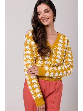 BeWear BeWear Kardigan BK104 Żółty Comfortable Fit