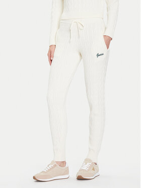 Guess Guess Úpletové nohavice V5BB20 Z0572 Écru Regular Fit