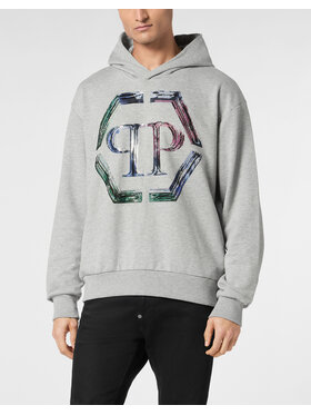PHILIPP PLEIN PHILIPP PLEIN Mikina 9589 Šedá Regular Fit