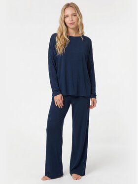 BASICLO BASICLO Spodnie materiałowe BSL-052-20 Granatowy Loose Fit