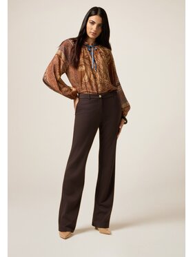 Oltre Oltre Pantaloni di tessuto P046R108804N022 Marrone Regular Fit