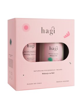 Hagi Hagi Hagi Wakacje na Bali zestaw świeca sojowa 215ml + olejek do ciała 100ml Zestaw kosmetyków