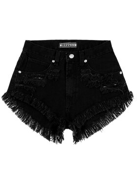 MissDenim MissDenim Szorty jeansowe High Waist Czarny Regular Fit