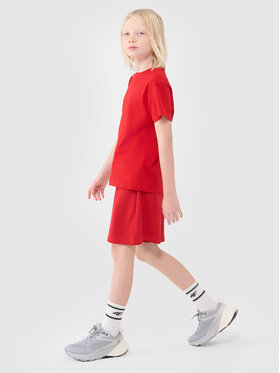 4F 4F Spodnie dresowe BASIC+ Czerwony Oversize