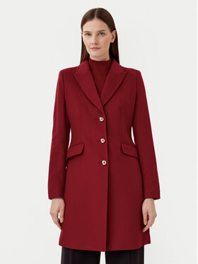 Motivi Motivi Vlněný kabát 0039Q200539N Bordó Slim Fit