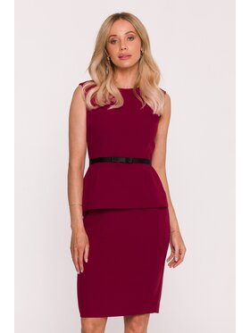 Stylove Stylove Sukienka elegancka s427 Bordowy A-Line Fit