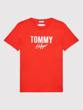 Tommy Hilfiger Tommy Hilfiger Tričko Script KG0KG05700 D Oranžová Regular Fit
