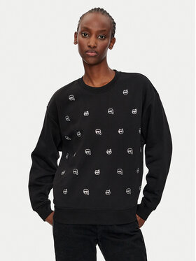 KARL LAGERFELD KARL LAGERFELD Mikina 246W1800 Černá Regular Fit
