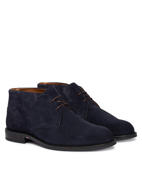 Tommy Hilfiger Tommy Hilfiger Auliniai batai Corporate Dressy Suede Lace Boot FM0FM05951 Tamsiai mėlyna