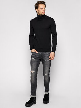 Jack&Jones Dolčevita Emil Knit Roll Neck 12157417 Crna Regular Fit