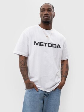 Metoda Sport Metoda Sport T-Shirt Koszulka Z Krótkim Rękawem Oversize Biała Metoda Sport Name XL Biały Oversize