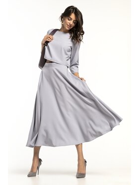 Tessita Tessita Bluzka T286 Szary Cropp Fit