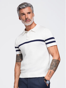 Ombre Ombre Polo OM-POSS-0177 Granatowy Regular Fit