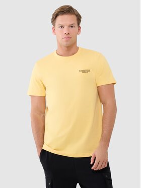 4F 4F T-Shirt 4FWSS25TTSHM1974-71S Żółty Regular Fit