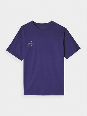 4F 4F T-Shirt 4FWAW24USEAM174-31M Granatowy Oversize