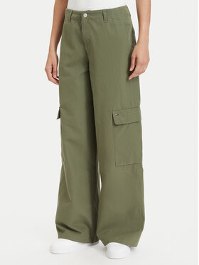 Tommy Jeans Tommy Jeans Cargo stiliaus kelnės DW0DW22749 Žalia Wide Leg