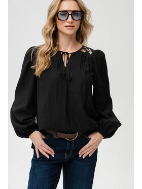 blue shadow blue shadow Bluzka Roko Czarny Regular Fit