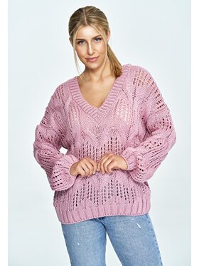 FIGL FIGL Sweter M910 Różowy Oversize