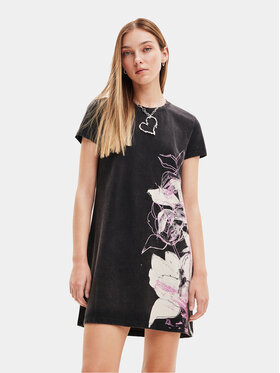 Desigual Desigual Každodenné šaty 23WWVK67 Čierna Regular Fit