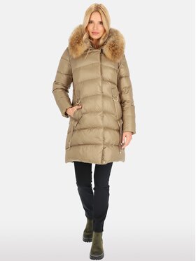 Perso Perso Kurtka damska BLH241062FXR Brązowy Regular Fit