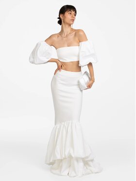 MANDRAGORA MANDRAGORA Gonna maxi Zora Crema Regular Fit
