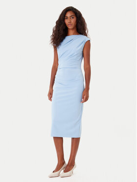 Rinascimento Rinascimento Koktejlové šaty CFC0125334003 Světle modrá Slim Fit