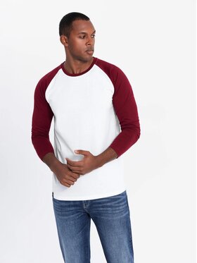 Ombre Ombre S dlouhým rukávem OM-LSCL-0105 Bordó Regular Fit