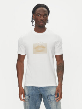 HUGO HUGO T-Shirt Deterni 50544496 Biały Regular Fit