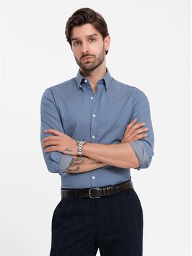 Ombre Ombre Koszula OM-SHCS-0175 Niebieski Slim Fit