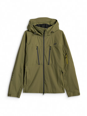 4F 4F Kurtka przeciwdeszczowa TREKKING Khaki Regular Fit