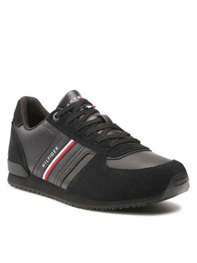 Tommy Hilfiger Tommy Hilfiger Sneakersy Iconic Runner Leather Mix FM0FM03743 Czarny