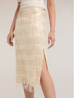 Motivi Motivi Gonna midi 1034Q001202N002 Crema Regular Fit