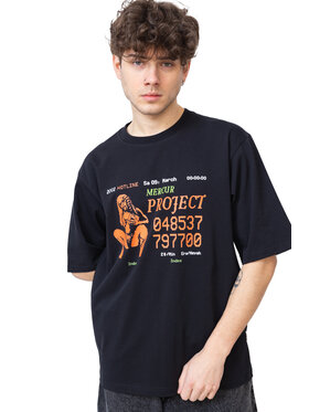 Mercur Mercur T-Shirt Hotline Czarny Comfortable Fit
