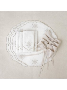 Roseberry Home Roseberry Home Podkładka na stół haftowana Silver Stars Srebrny