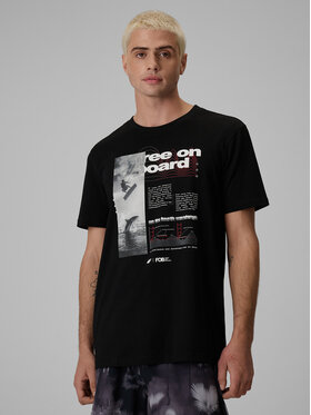 4F 4F T-Shirt FOB SUMMER Czarny Regular Fit