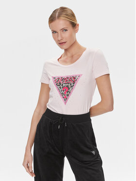 Guess Guess T-shirt W4RI44 J1314 Ružičasta Slim Fit