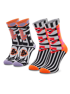 Zooksy Zooksy Set od 2 para unisex visokih čarapa Fluo Love&Respect Šarena