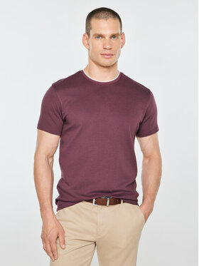 BIG STAR BIG STAR T-Shirt MICEL Bordowy Basic Fit