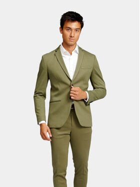 TeeShoppen TeeShoppen Marynarka 'Perform Collection' Zielony Slim Fit